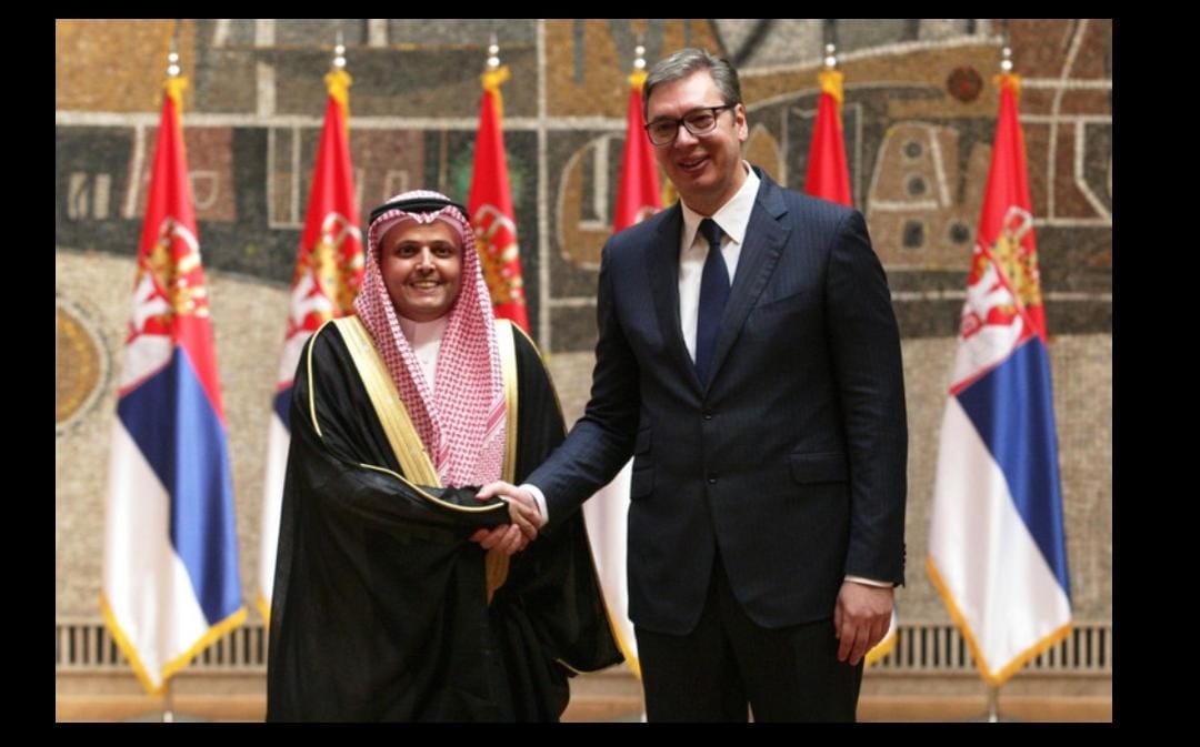 The Ambassador of the Custodian of the Two Holy Mosques presents his credentials as a non-resident ambassador to the Republic of Serbia.